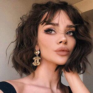 𝅺🆕 Short Wavy Brown Gorgeous Brunette Replacement Hair Wig Lace SEXY NWT 👀😘